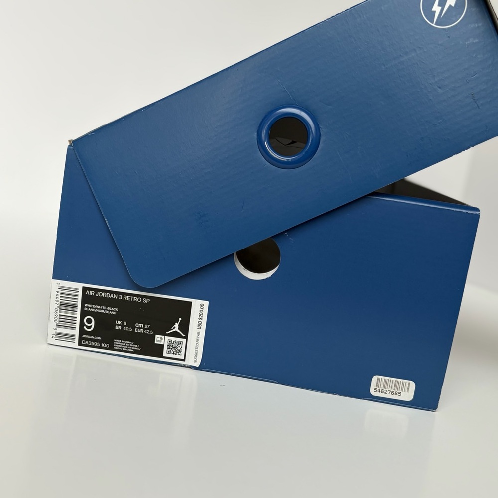 Fragment Design x Air Jordan 3 Retro SP White/Black NIB/NWT - Picture 9 of 13